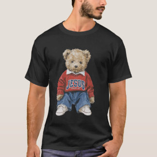 Jesus Loves Me Bear Cute Christian Teddy Bear Fait T-Shirt