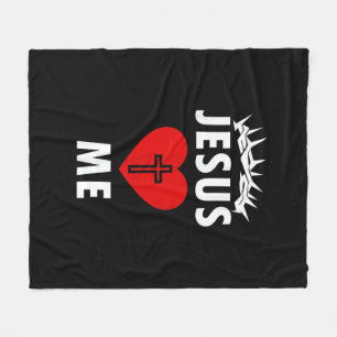 Jesus Loves ME Christen Religious Fleece Blanket