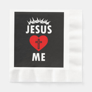 Jesus Loves ME Christen Religious Napkin
