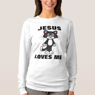 JESUS LOVES ME CHRISTIAN CAT T-SHIRTS