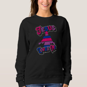 Jesus Loves Me Church Christian Bisexual Pride Fla Sweatshirt