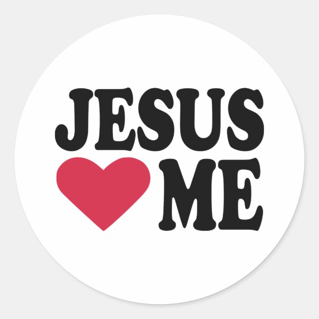 Jesus loves me classic round sticker (Front)