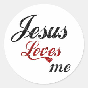 Jesus Loves me Classic Round Sticker