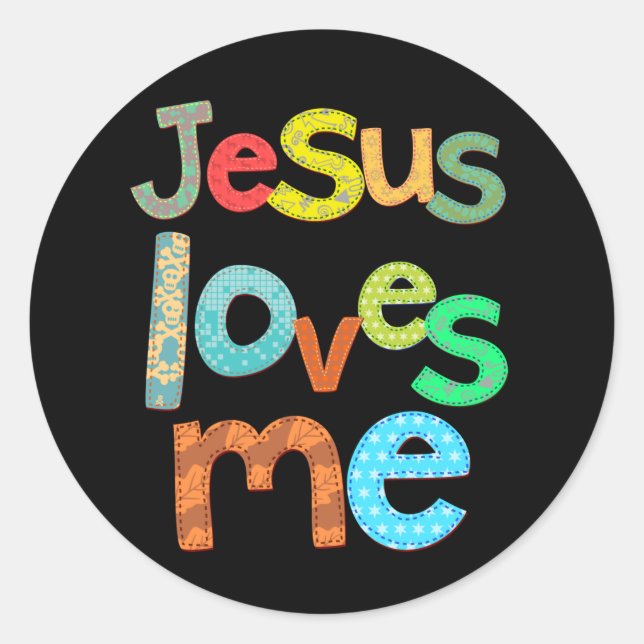 Jesus Loves  Me Classic Round Sticker (Front)