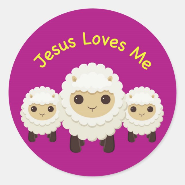 Jesus Loves Me Cross shepherd sheep Sticker (Front)