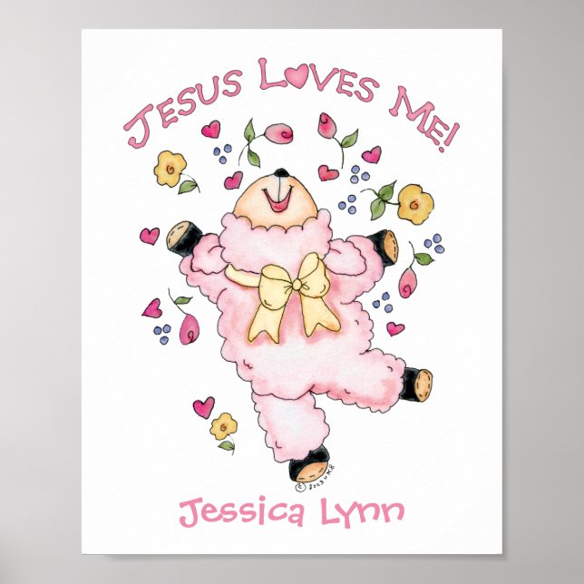 Jesus Loves Me Dancing Lamb Poster (Front)