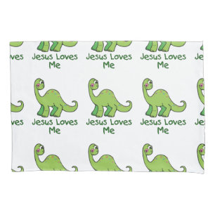Jesus Loves Me Dinosaurs Pillowcase