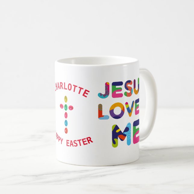 Jesus Loves Me Elegant Customisable Coffee Mug (Front Right)