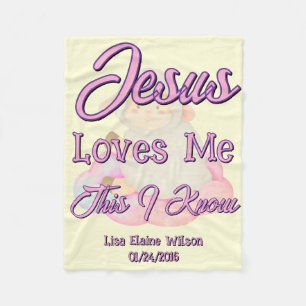 Jesus Loves Me Fleece Baby Blanket