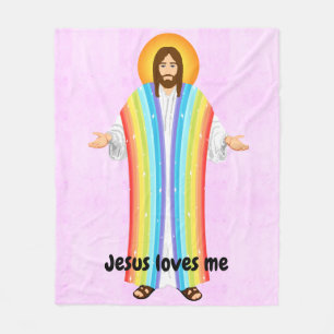 Jesus loves me fleece blanket