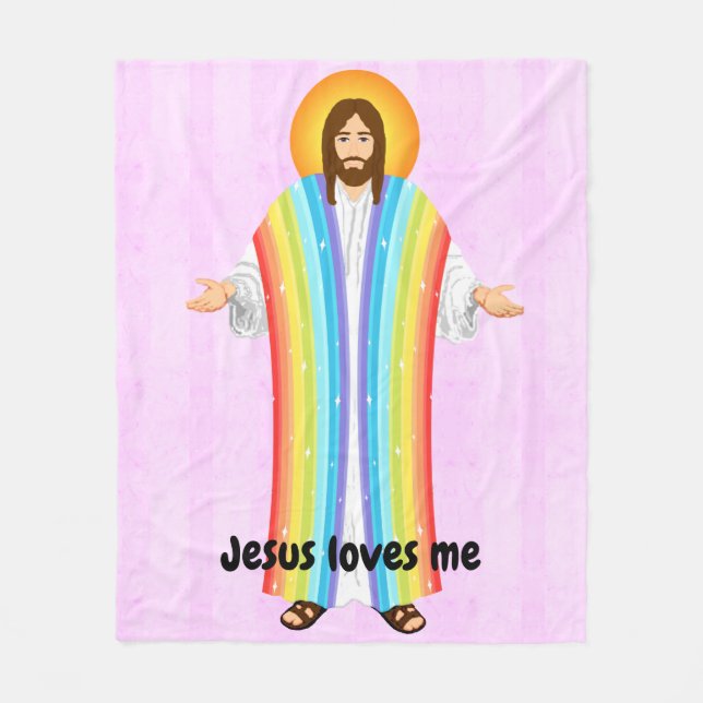 Jesus loves me fleece blanket (Front)