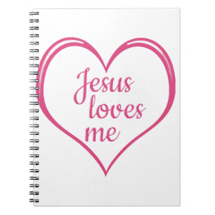 JESUS LOVES ME in Heart Notebook