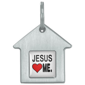 Jesus Loves Me Jesus Gifts Pet Name Tag