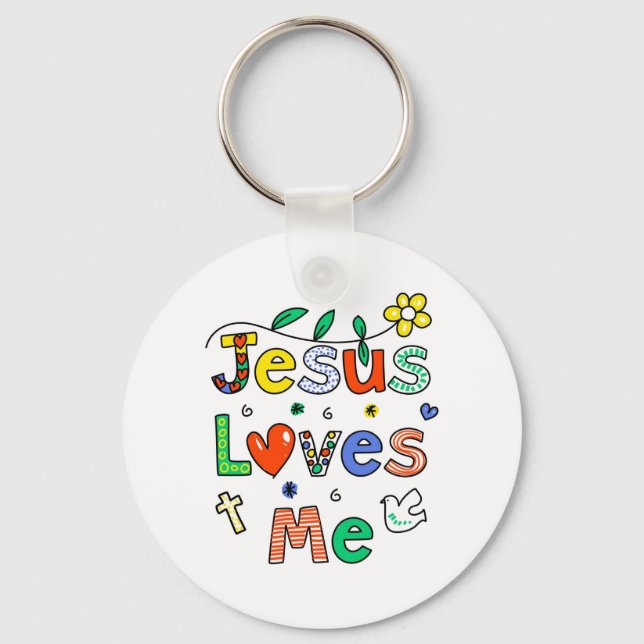 Jesus Loves Me Key Ring (Front)