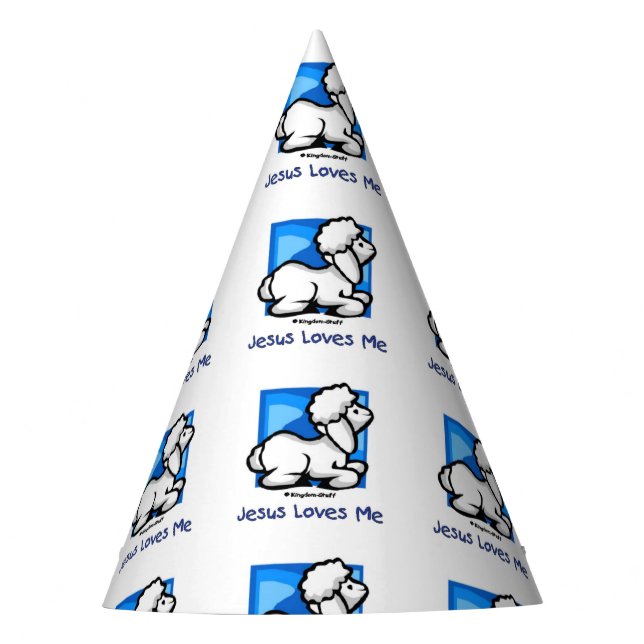 Jesus Loves Me Lamb Party Hat (Front)