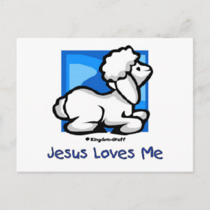 Jesus Loves Me Lamb Postcard