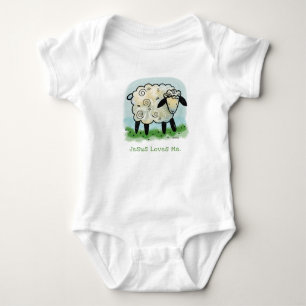 Jesus Loves Me, Little Lamb Onsie Baby Bodysuit