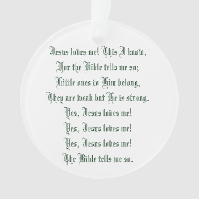 JESUS LOVES ME ORNAMENT (Front)