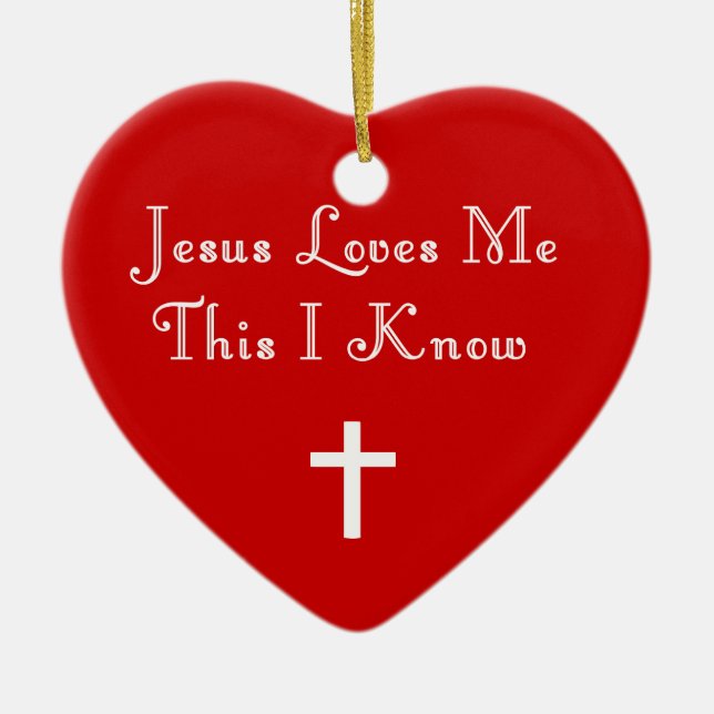 JESUS LOVES ME-ORNAMENT CERAMIC TREE DECORATION (Front)