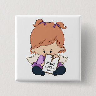 Jesus Loves Me - Square Button