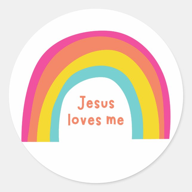 Jesus loves me Stickers kids rainbow (Front)