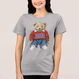 Jesus Loves Me, Teddy Bear Tri-Blend Shirt
