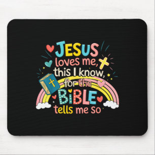Jesus Loves Me This I Know Boys Kids Toddler Jesus Mouse Mat