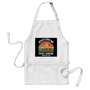 Jesus Loves Me This I Know Excavator Christian Standard Apron