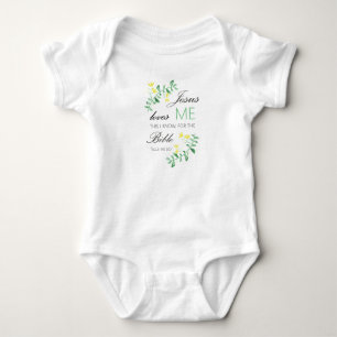Jesus loves me this I know, for the bible tells me Baby Bodysuit