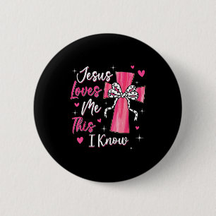 Jesus Loves Me This I Know God Religious Christian 6 Cm Round Badge