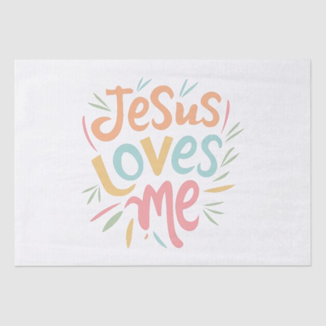 Jesus Loves Me - vintage design  Tissue Paper (Front)