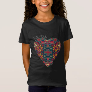Jesus Loves Me Vintage Patterned Heart T-Shirt