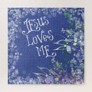 Jesus Loves Me with Music Notes Jigsaw Puzzle