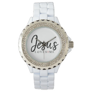 Jesus Loves Me with red heart Watch