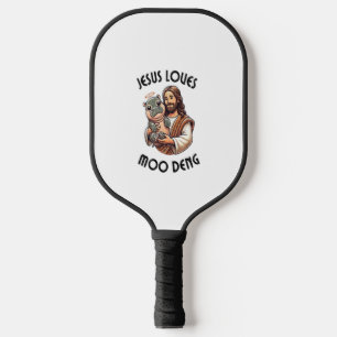 Jesus Loves Moo Deng T-Shirt_3 Pickleball Paddle