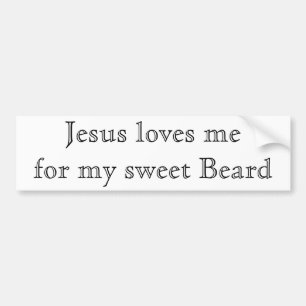 Jesus loves my beard bumper sticker