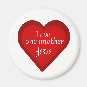 Jesus Loves One Another Heart Affirmative Magnet