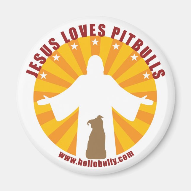 Jesus Loves Pitbulls Magnet (Front)