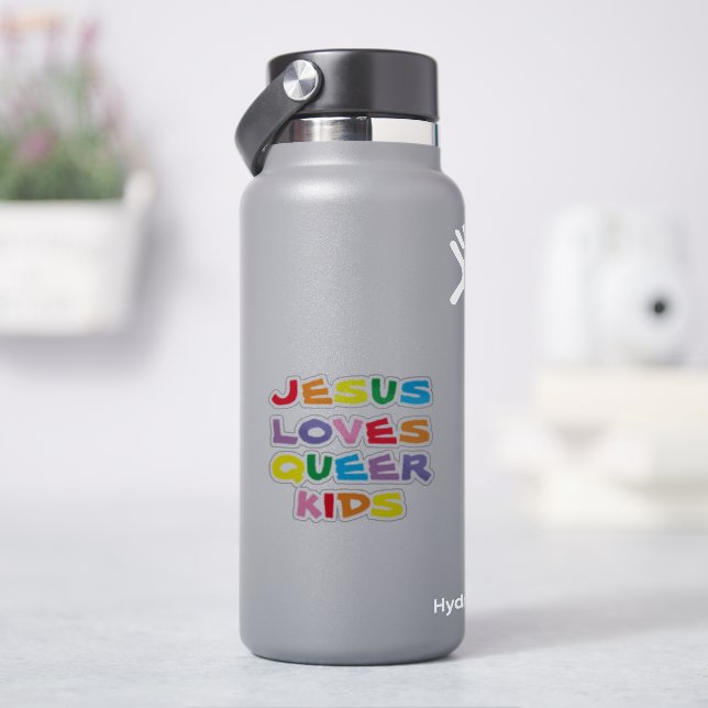 Jesus Loves Queer Kids Vinyl Sticker (HydroFlask)