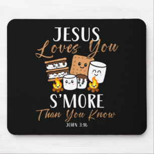 Jesus loves s'more christian church camper camping mouse mat