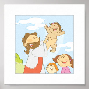 Jesus Loves The Little Children - 6 x 6" Poster