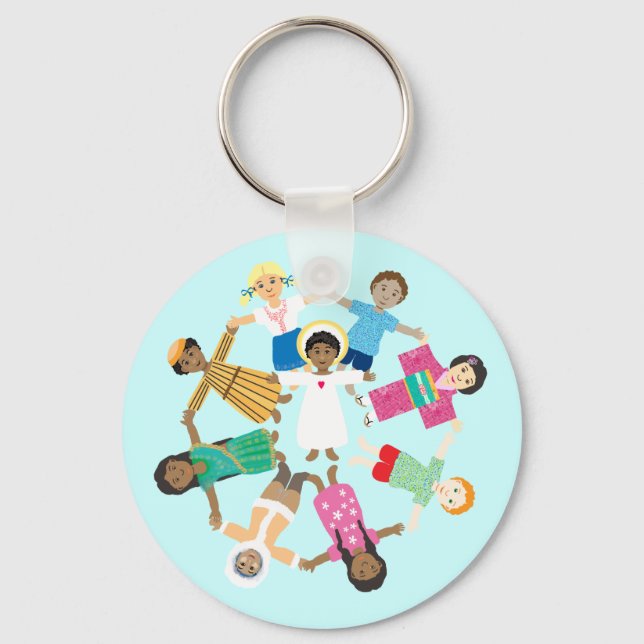 Jesus loves the little children key ring (Front)
