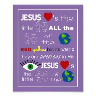 Jesus Loves the Little Children Nursery Art Photo Print
