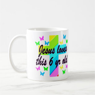 JESUS LOVES THIS 6 YEAR OLD 6TH BIRTHDAY COFFEE MUG