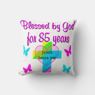 JESUS LOVES THIS 85 YEAR OLD CROSS DESIGN CUSHION