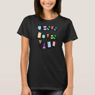Jesus Loves Yall Pink Belief Faith Womens Girls Ki T-Shirt