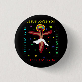 Jesus Loves You 3 Cm Round Badge