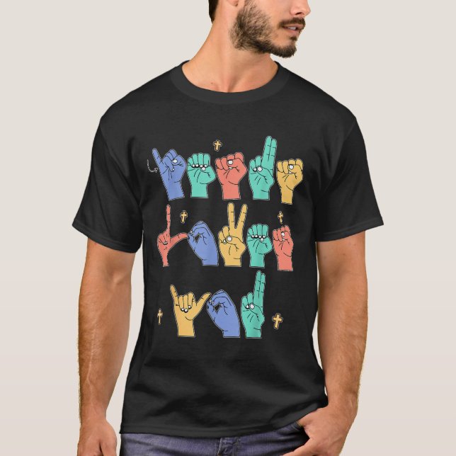 Jesus Loves You Asl Christian Jesus Toddler I Sign T-Shirt (Front)