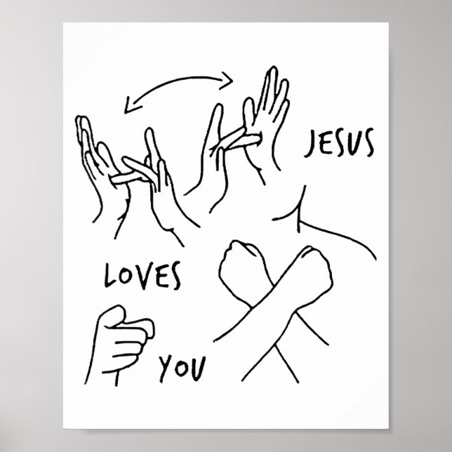 Jesus Loves You Asl Sign Language Christian  (Front)