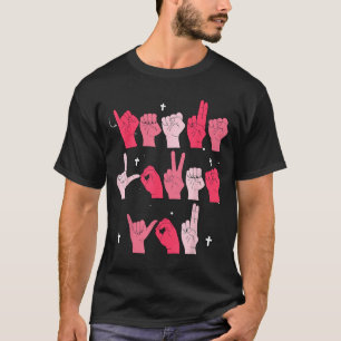 Jesus Loves You Asl Sign Language Christian Valent T-Shirt